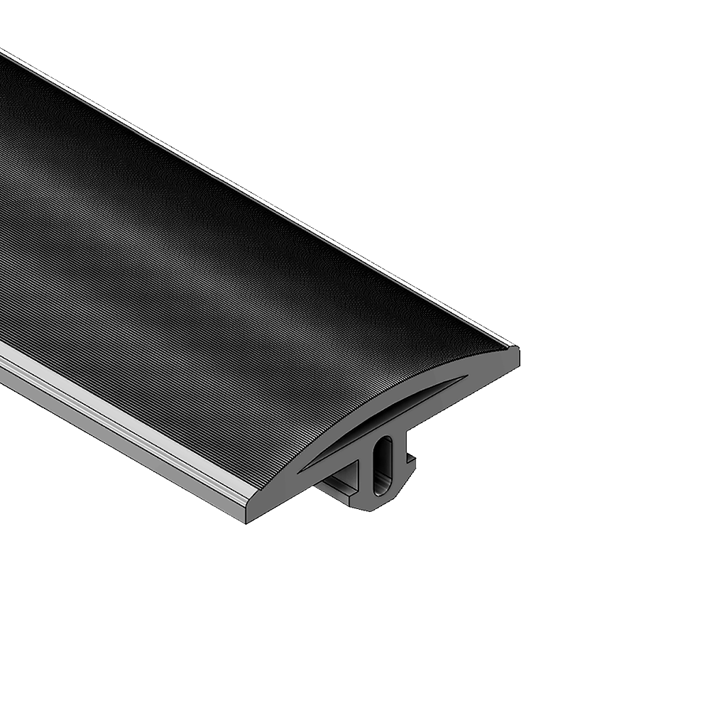 61-080-0 MODULAR SOLUTIONS PVC COVER PROFILE<br>ROUNDED RUBBER W/RIDGES, CUT TO ANY LENGTH PRICE / METER SHOWN